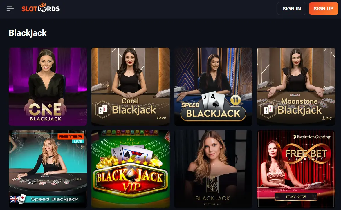 Slot Lords Casino games